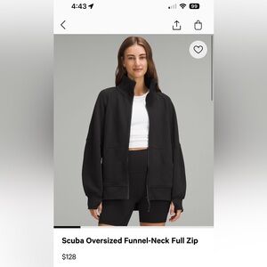 lulu scuba oversized full zip. very gently used (maybe worn 2x)